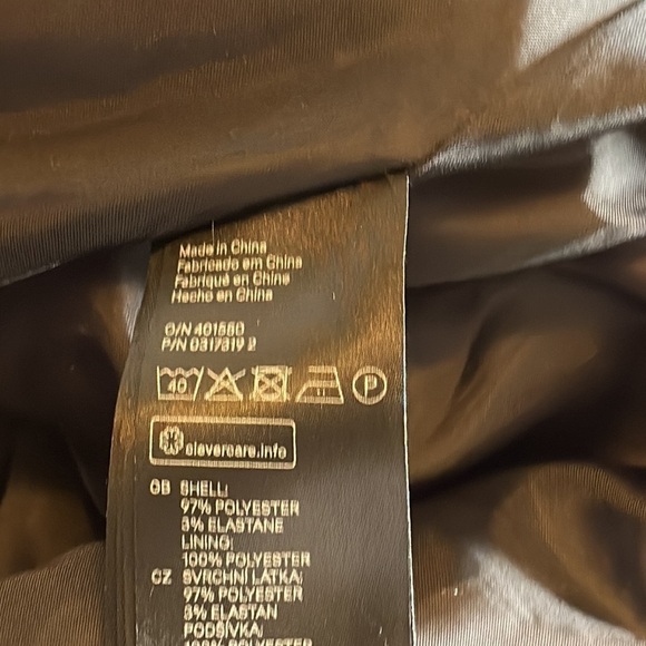 BLACK/CREAM blazer H&M Textured Weave Long Sleeve Lined Jacket Womens Sz 8 - Picture 11 of 12